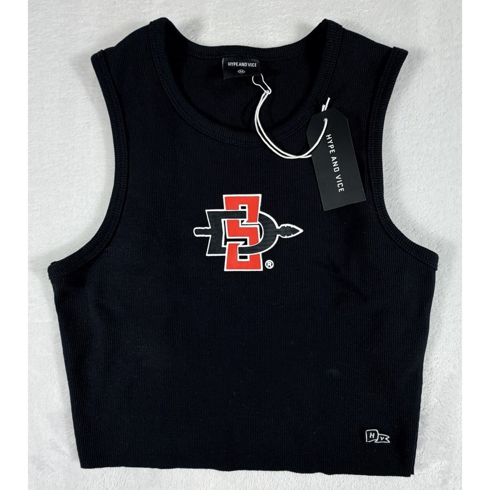 NWT Hype And Vice San Diego State University Tank Women's Sz M Black Ribbed
